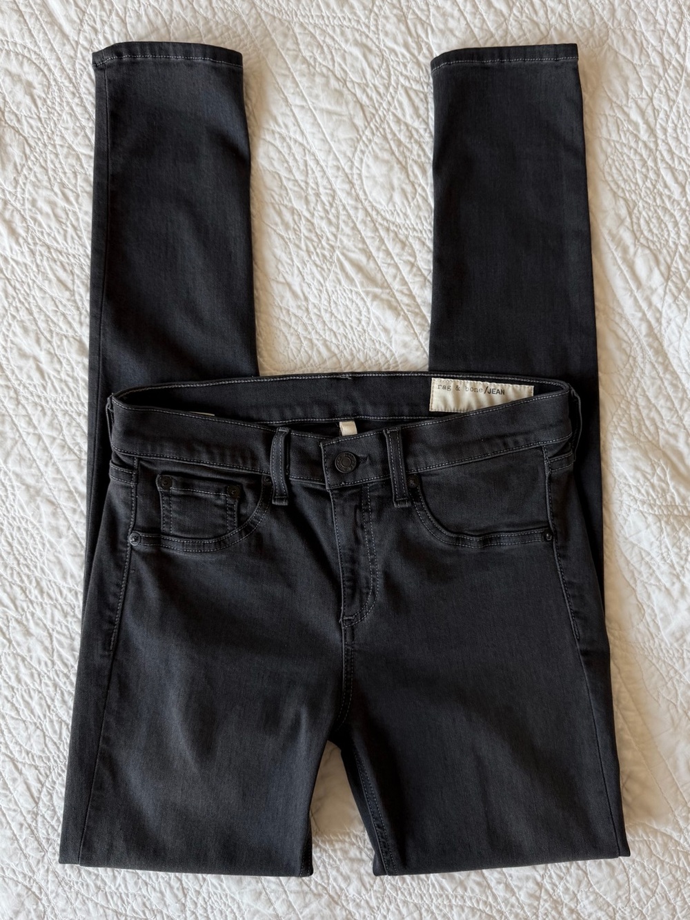 rag & bone Premier Charcoal Gray Stretch Legging Jeans
